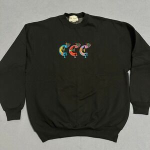 P.R. Weiss Crew-Neck Sweatshirt Long Sleeves Stretch Black Mens Size XXL